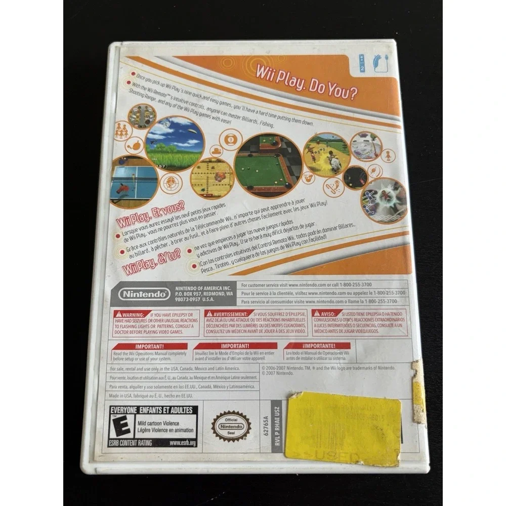Nintendo Wii Play‎ Nintendo Wii 2006 E Multiplayer Video Game CIB